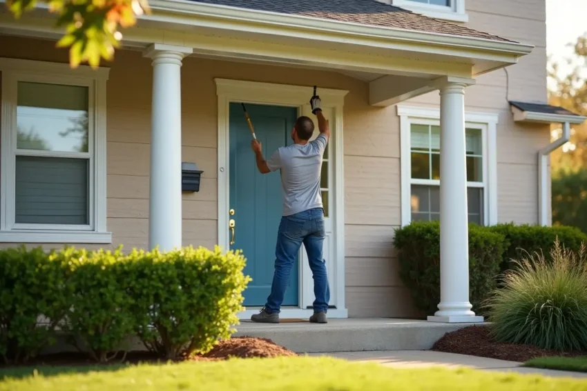 homeowner improving property to attract buyers after poor market response