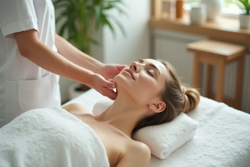 client relaxing during rejuvenating treatment at professional med spa