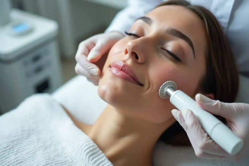 microneedling treatment improving skin texture and radiance