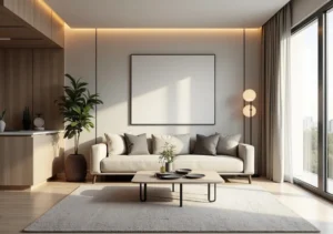 modern apartment interior with minimalist contemporary design