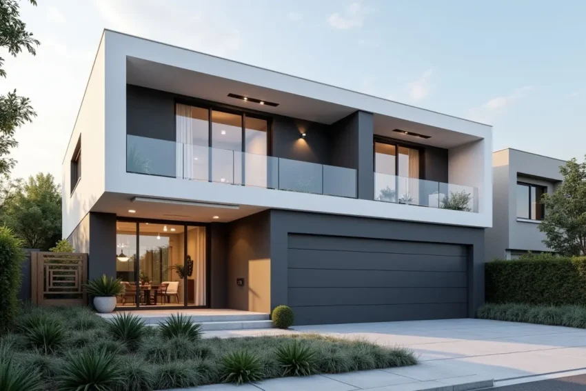 modern new construction home showcasing hidden design features