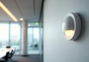 commercial occupancy sensor controlling energy efficient led lighting