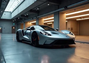 sports car stored safely in premium indoor garage