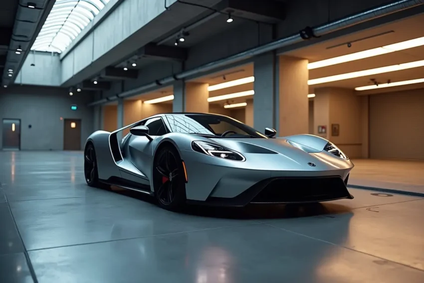 sports car stored safely in premium indoor garage