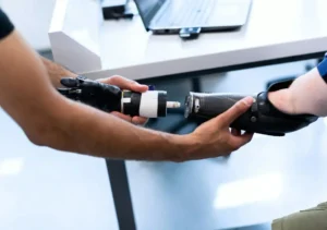 prosthetic limb mechanics showing joints movement and functional design