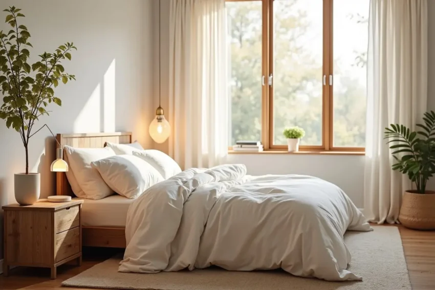 cozy bedroom designed to support restful sleep