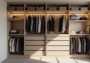 shared closet solution with organized storage for multiple users
