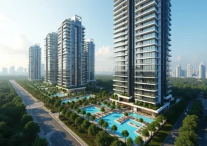 modern singapore condominium development with luxury residential towers