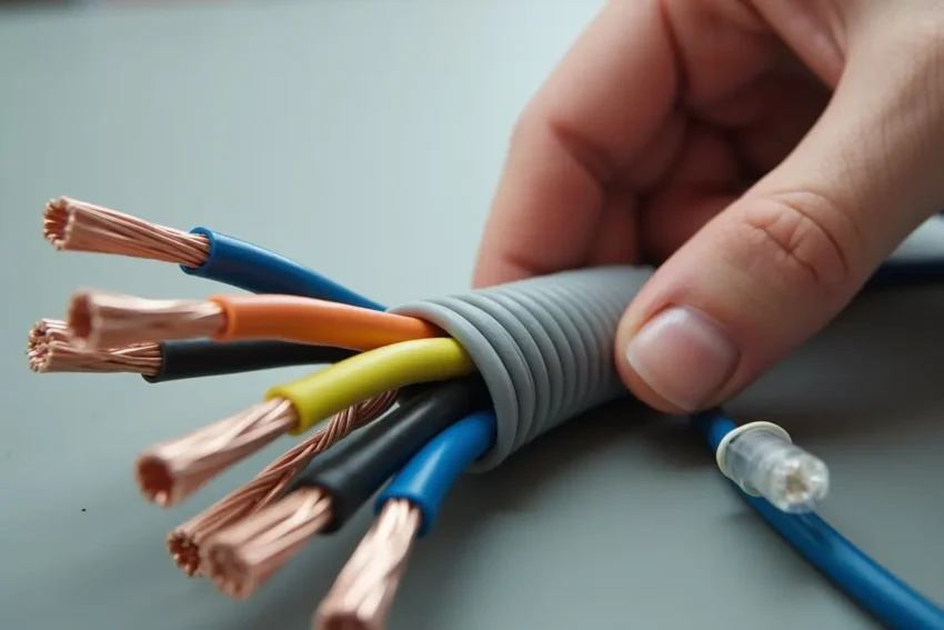 spiral cable wrap organizing bundled electrical wires