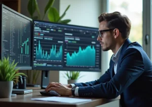 investor analyzing tokenized bond investment opportunities online