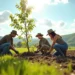 tree planting supporting environmental sustainability and climate balance