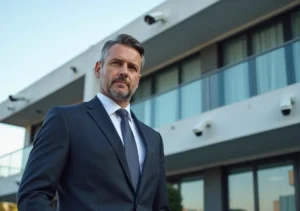 business owner improving commercial property security with surveillance systems