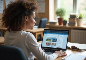 student using accessible learning platform with inclusive interface features