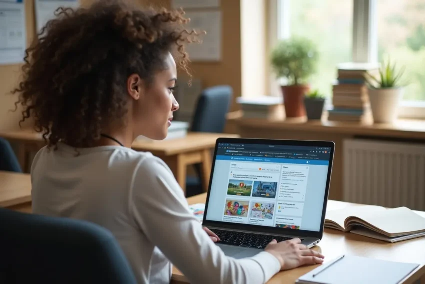 student using accessible learning platform with inclusive interface features