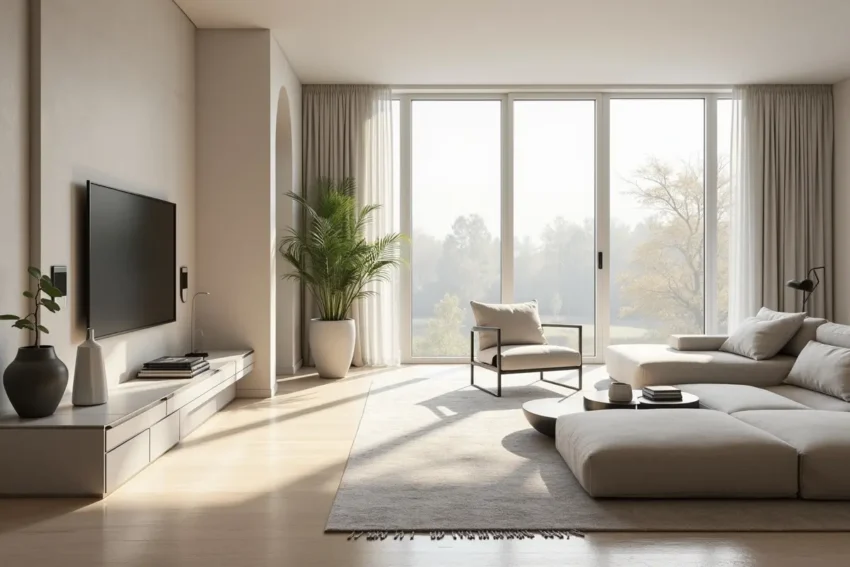 modern luxury home interior with open space natural light minimal design