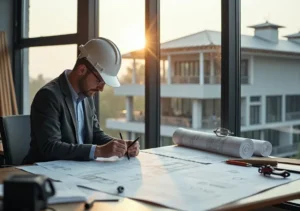 architect designing resilient roofing system for long term building protection