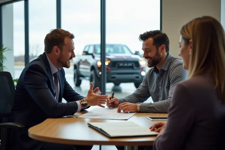 truck owner purchasing extended warranty to protect against repair costs