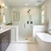 homeowner creating luxurious bathroom style while staying within budget limits