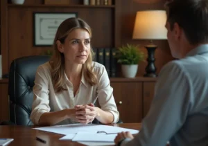 woman receiving legal support during challenging divorce transition period
