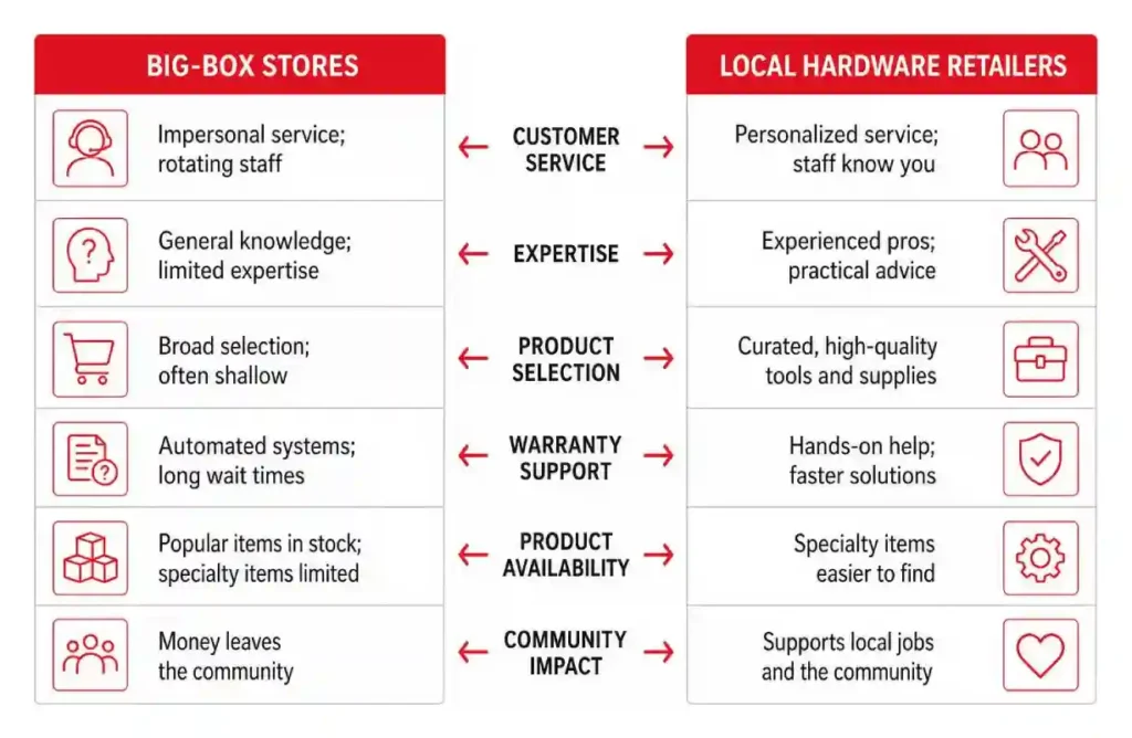 big box store vs local hardware
