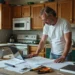 homeowner planning older kitchen renovation before beginning demolition work