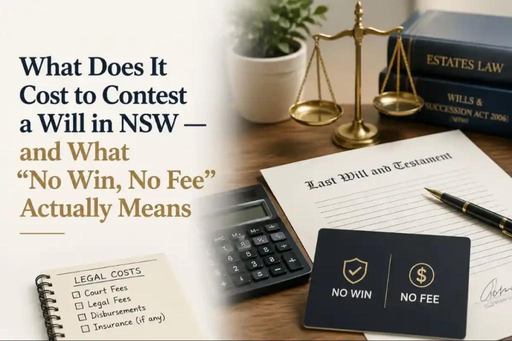 Flowchart showing the six categories of eligible person who can contest a will in NSW under section 57